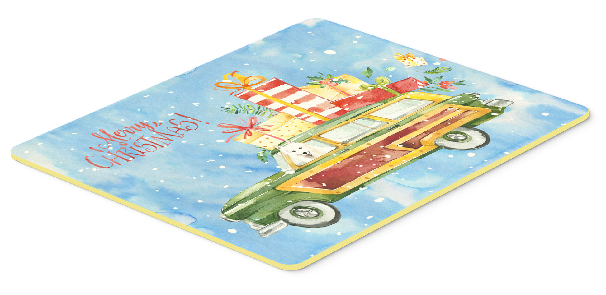 Merry Christmas Japanese Spitz Kitchen or Bath Mat 24x36