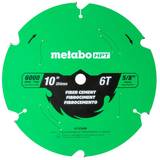Metabo HPT 10-In Fiber Cement Blade, 6-Tooth Saw, 115764M