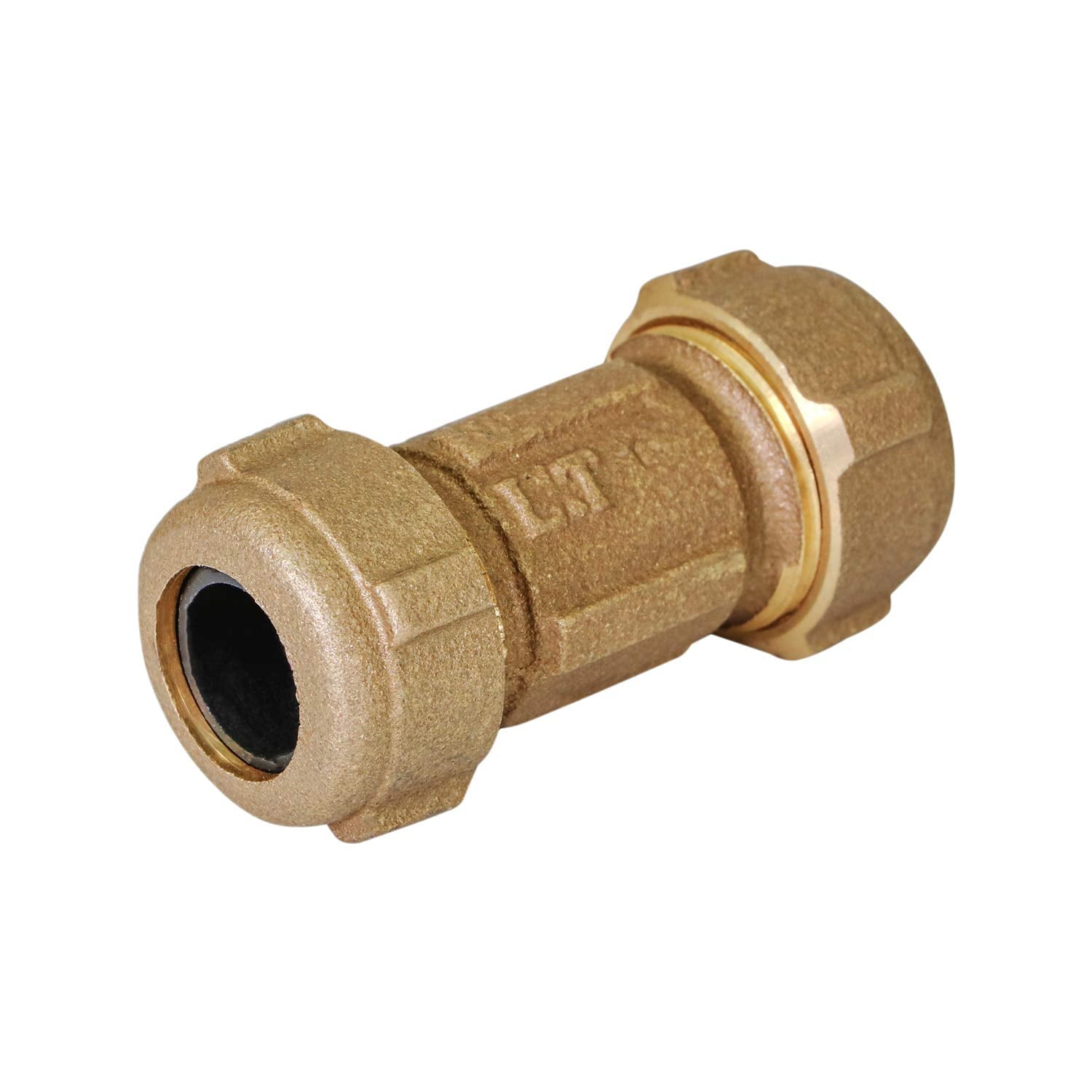 Midline Valve 23RCS34 Compression Coupling Fitting, with Packing Nut, Brass, 1-1/2 in. Nominal Fitting, 3 in. Length