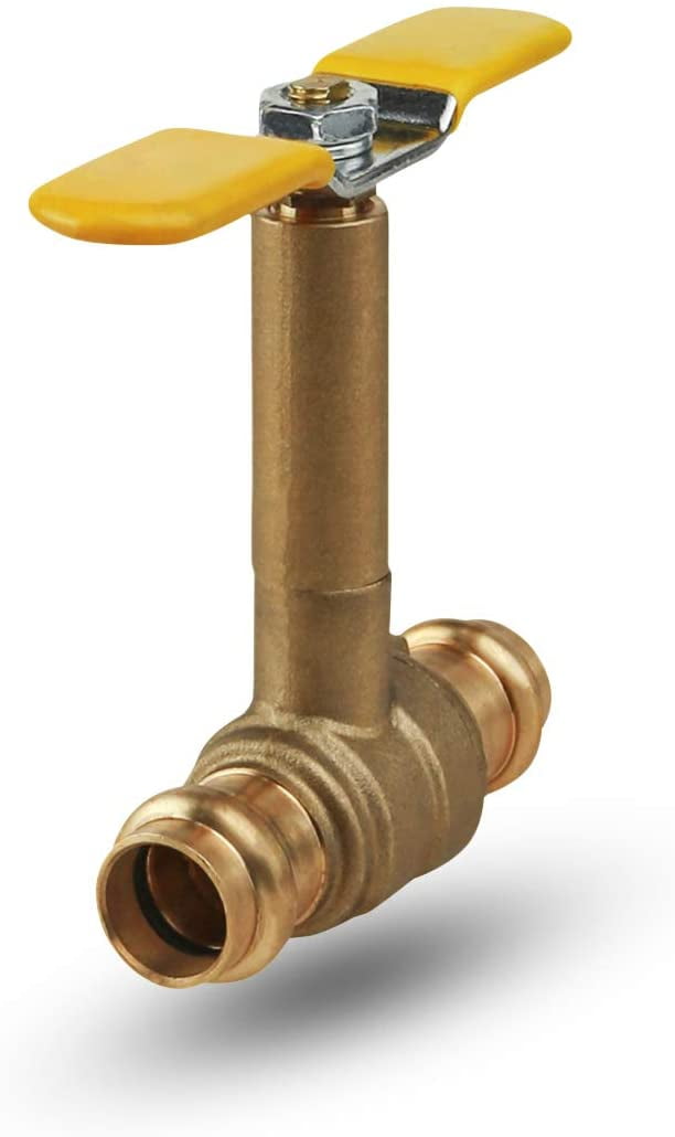 Midline Valve 752234R Premium Brass Press Ball Valve, Long Bonnet with T-Handle, with 1/2 in. Press Connections