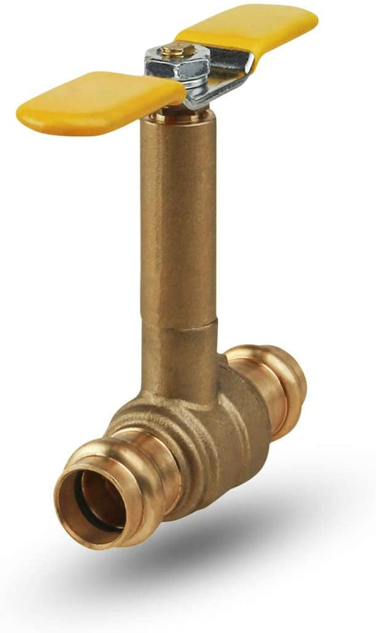 Midline Valve 752234R Premium Brass Press Ball Valve, Long Bonnet with T-Handle, with 1/2 in. Press Connections