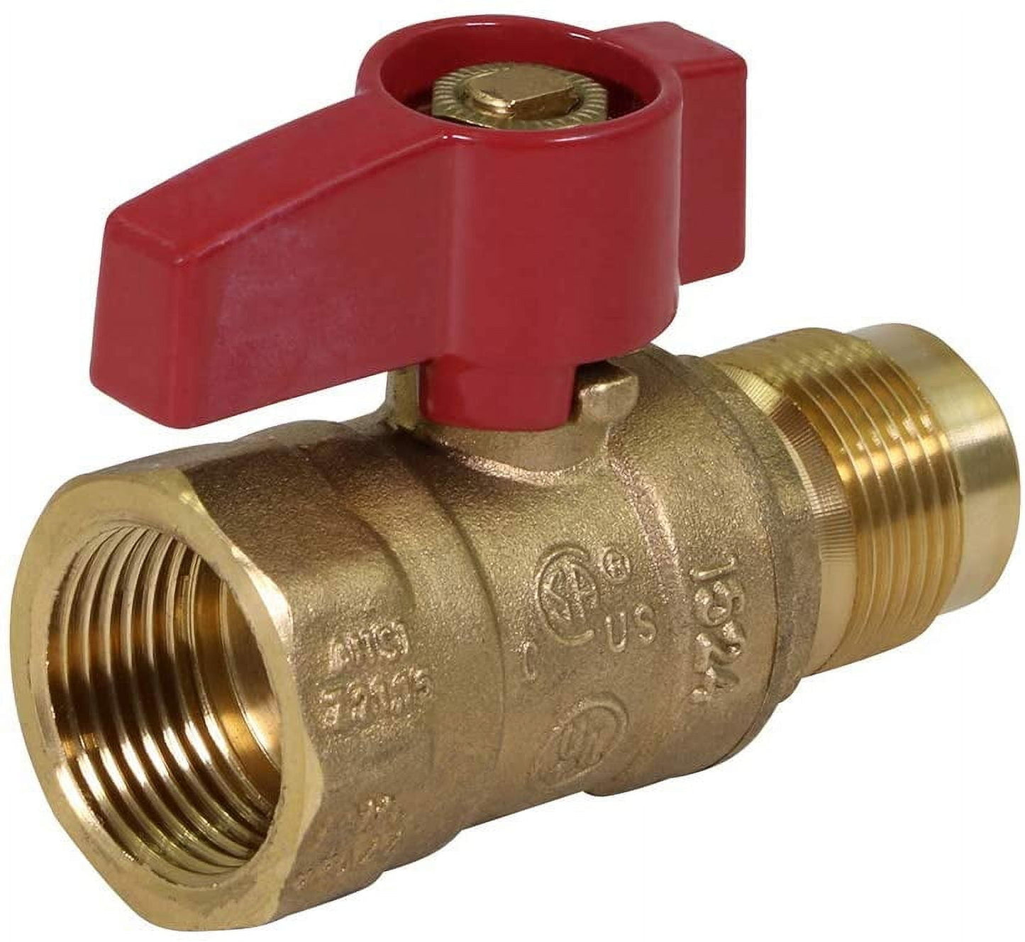 Midline Valve Boiler Drain Valve, with 1/4 Turn Butterfly T-Handle, 3/4 in. MIP Inlet x 3/4 in. MHT Outlet, Brass, Led-Free