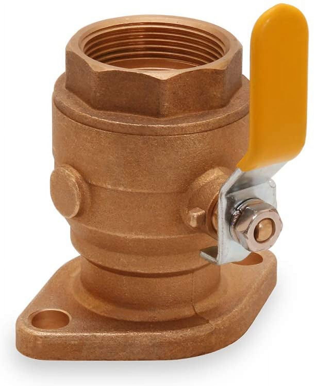 Midline Valve Full Port Ball Valve, with Flange, Water Shutoff, Flow Control in Pipeline, Brass, 1 in. FIP Connection
