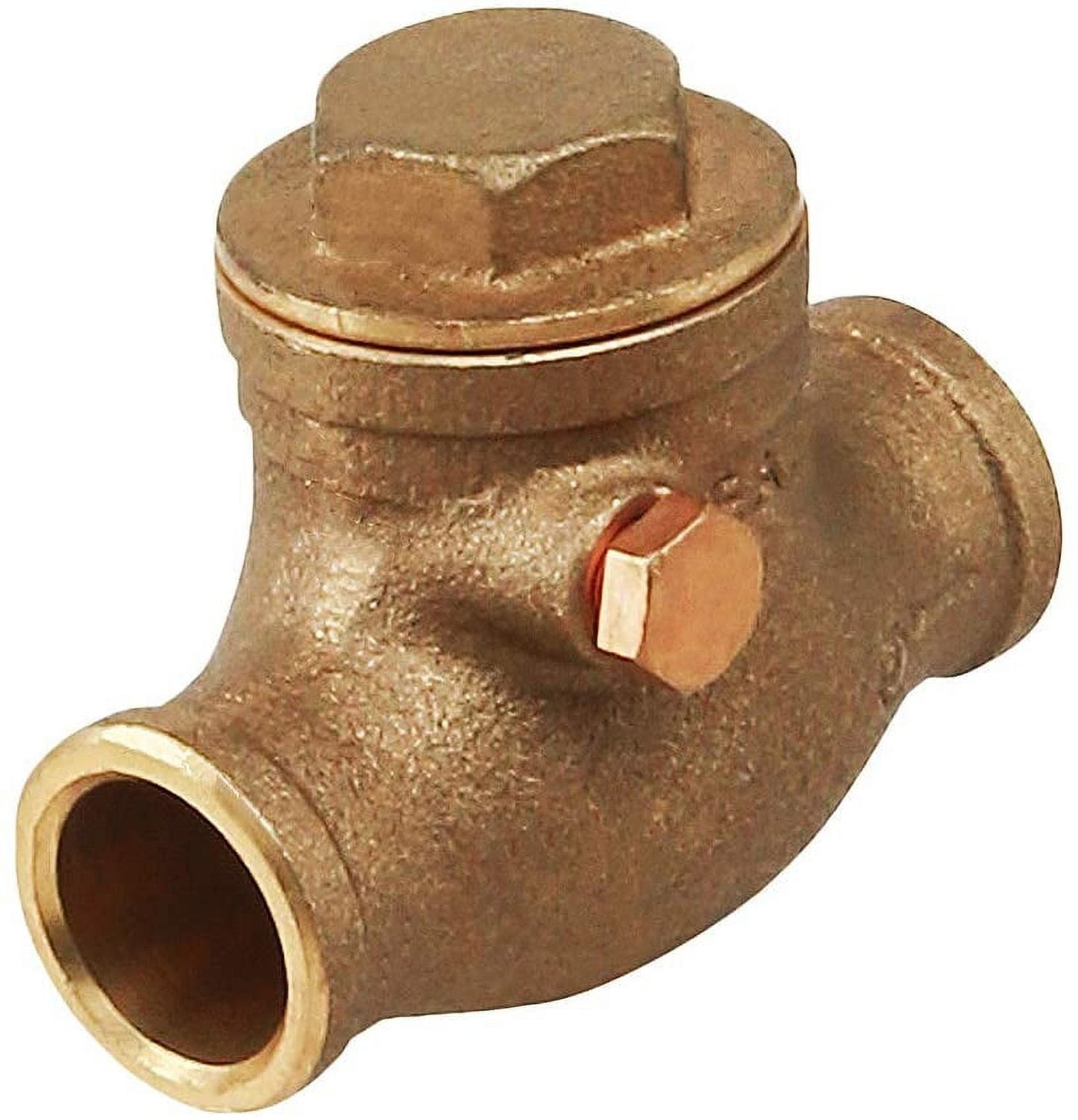 Midline Valve Swing Check Valve, Backflow Prevention, Lead-Free, 2 in. Sweat Connections, Cast Brass