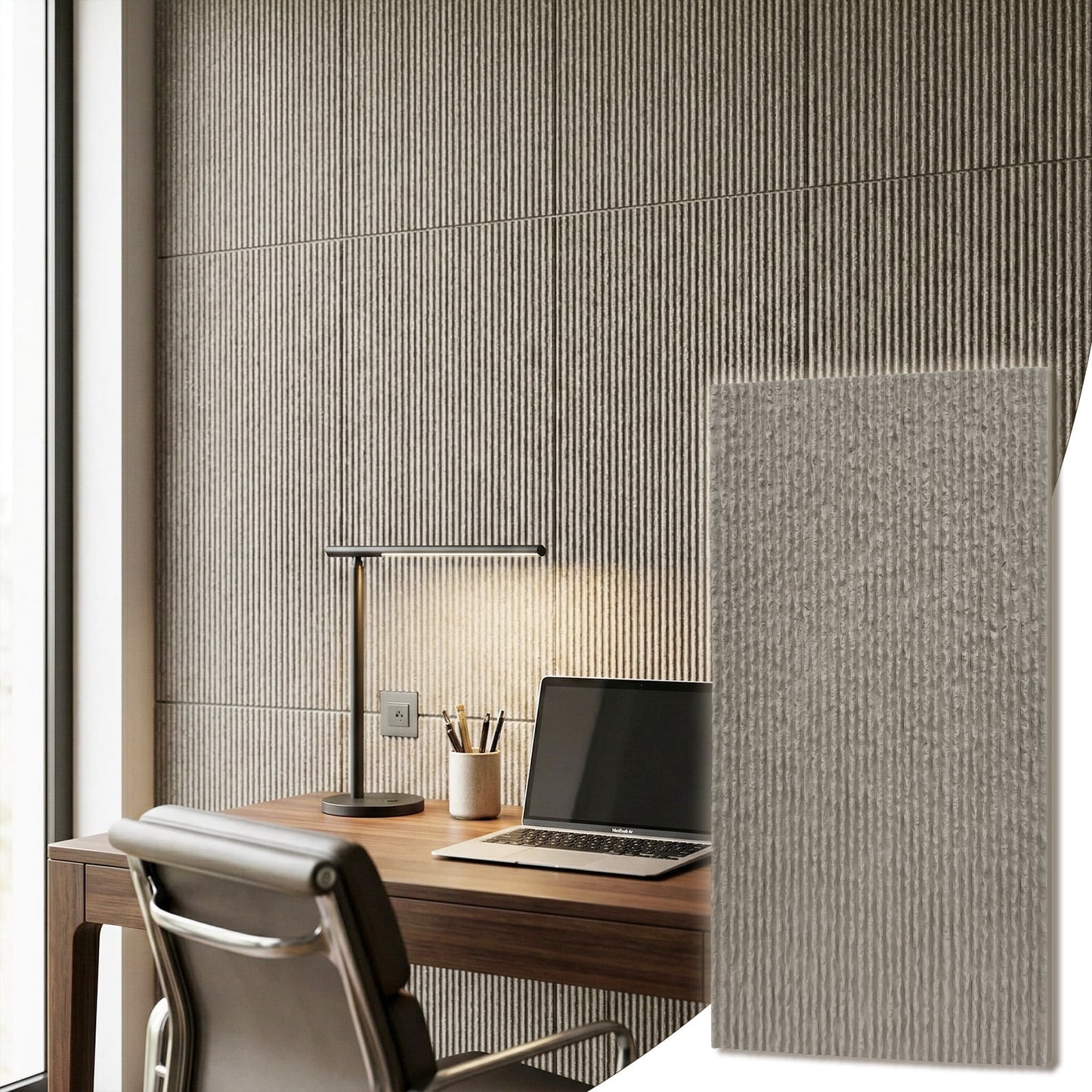 Mirrasia 4PCS 48"x 24" 3D Wall Decor Wall Panels Faux Stone Siding, Cement Grey