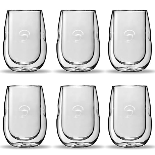 Moderna Artisan Series Double Wall Insulated 10 oz Wine Glasses, Set of 6&nbsp;