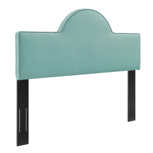 Modway Dawn Twin Modern Performance Velvet Headboard in Mint Green