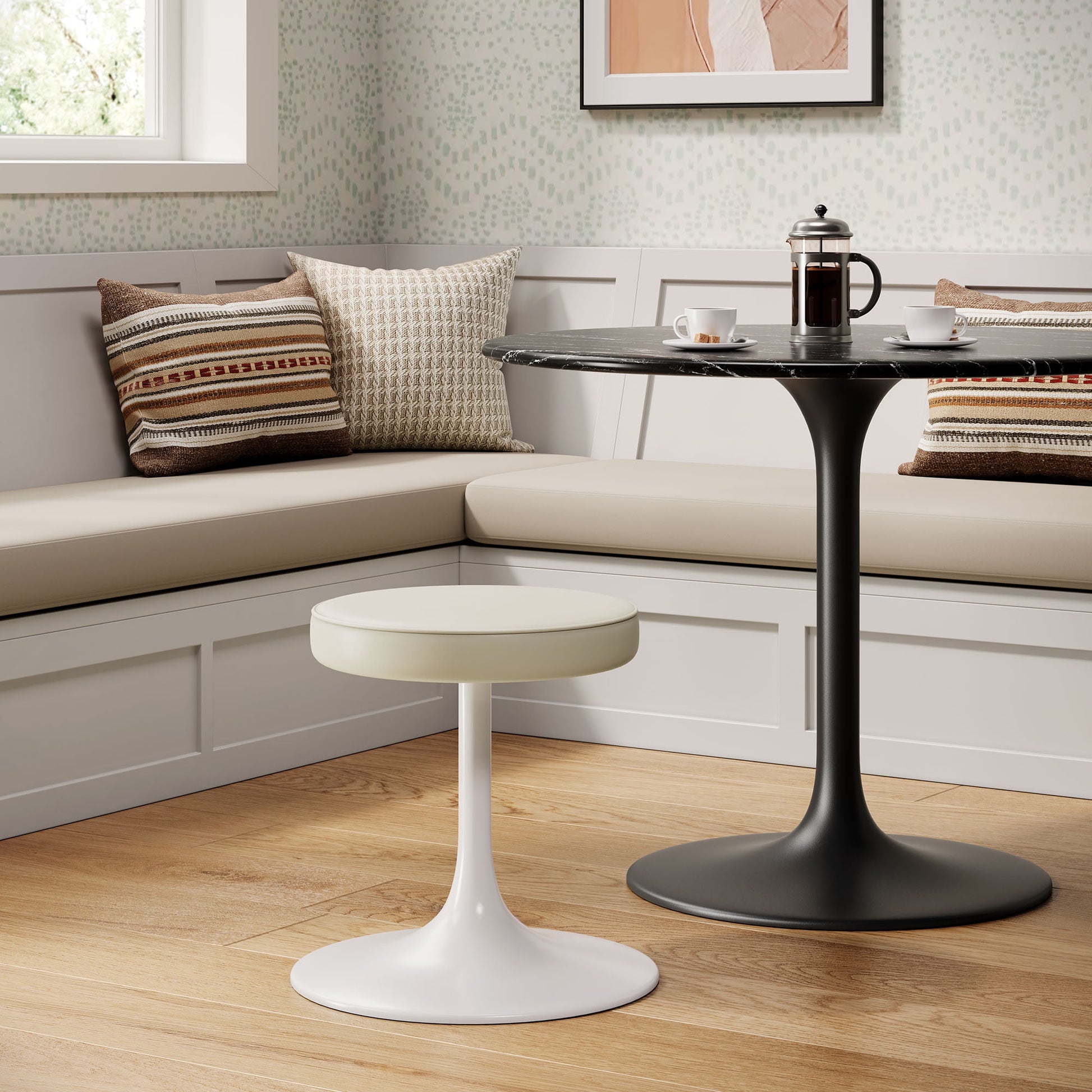 Lippa Round Stool in Stone