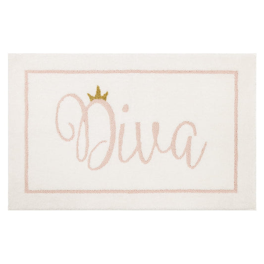 Mohawk Home Diva High/Low Pile Stain/Fade Resistant Non-Slip Machine Washable Bath Mat, White, 1' 8" x 2' 10"