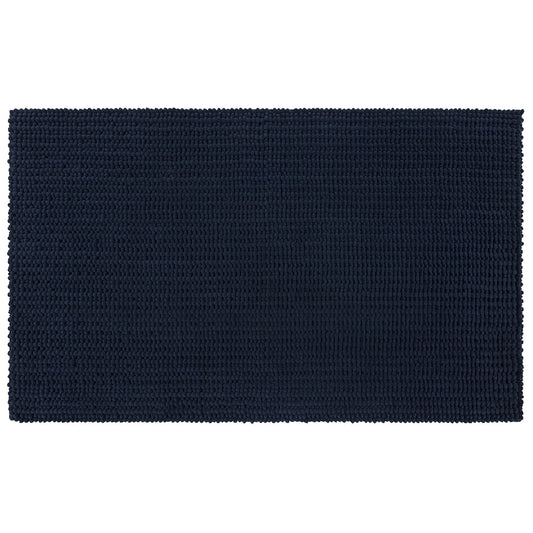 Mohawk Home Homespun Plush Fade/Stain Resistant Non-Slip Machine Washable Bath Rug, Indigo, 1' 5" x 2'