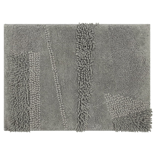 Mohawk Home Plush Cotton Fade/Stain Resistant Non-slip Machine Washable Bath Mat, Cool Grey, 2' x 5'