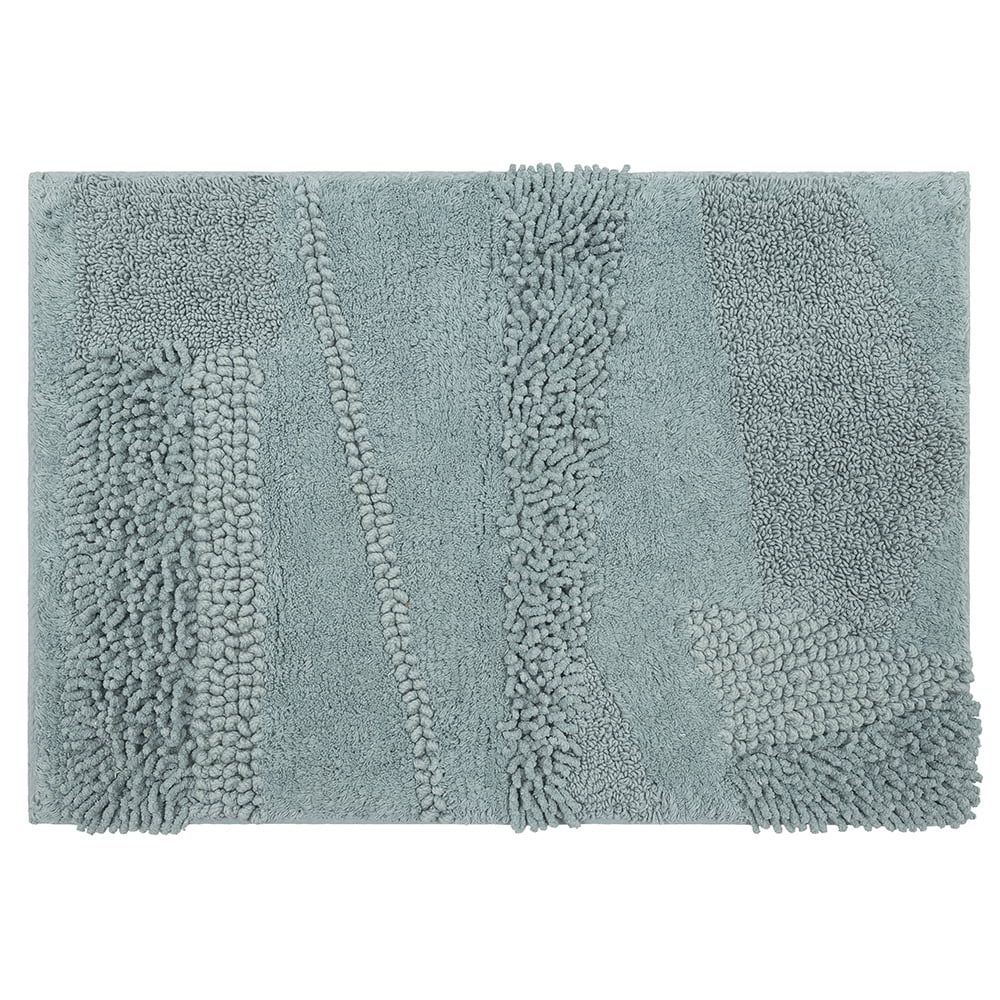 Mohawk Home Plush Cotton Fade/Stain Resistant Non-slip Machine Washable Bath Mat, Glacier, 1' 9" x 2' 10"