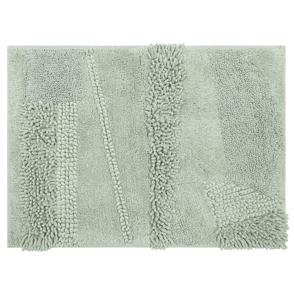 Mohawk Home Plush Cotton Fade/Stain Resistant Non-slip Machine Washable Bath Mat, Seaglass, 1' 9" x 2' 10"