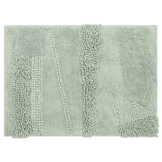 Mohawk Home Plush Cotton Fade/Stain Resistant Non-slip Machine Washable Bath Mat, Seaglass, 1' 9" x 2' 10"
