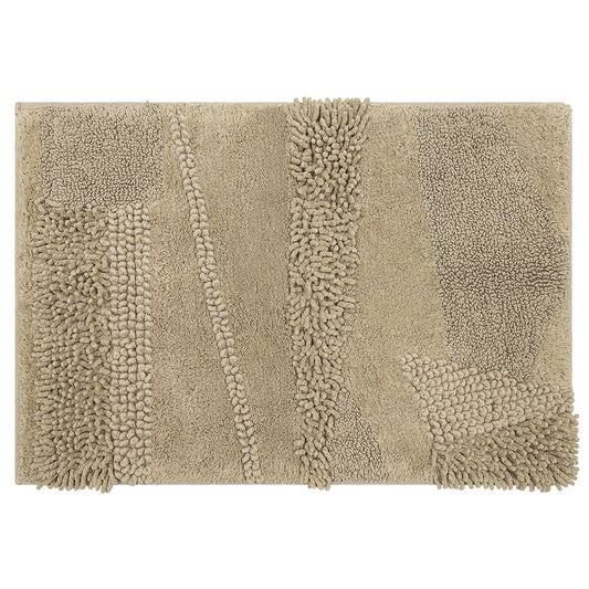 Mohawk Home Plush Cotton Fade/Stain Resistant Non-slip Machine Washable Bath Mat, Taupe, 1' 5" x 2'