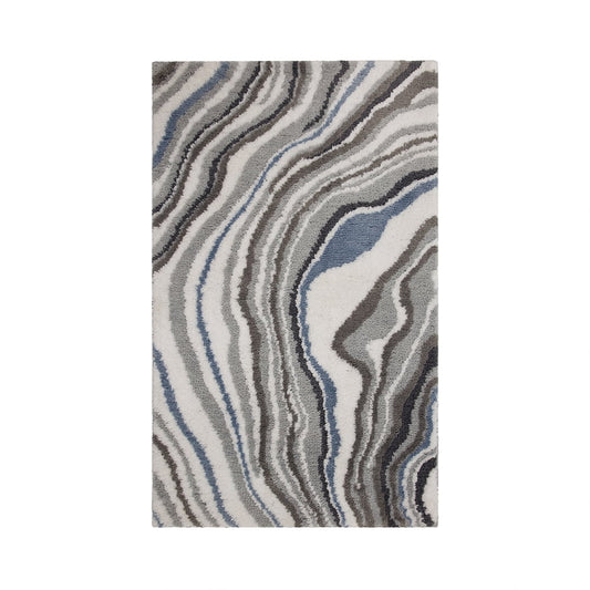 Mohawk Home Serpentine Bath Mat, Blue Fog, 2' 3" x 3' 9"