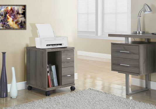 Monarch Gabinete de Oficina Color Topo Oscuro con 2 Cajones con Ruedas