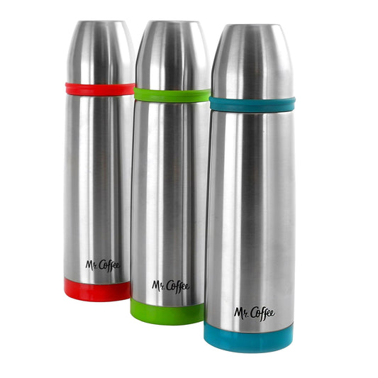 Mr. Coffee Altona 3 Piece 27 Ounce Stainless Steel Thermal Travel Bottles in Assorted Colors