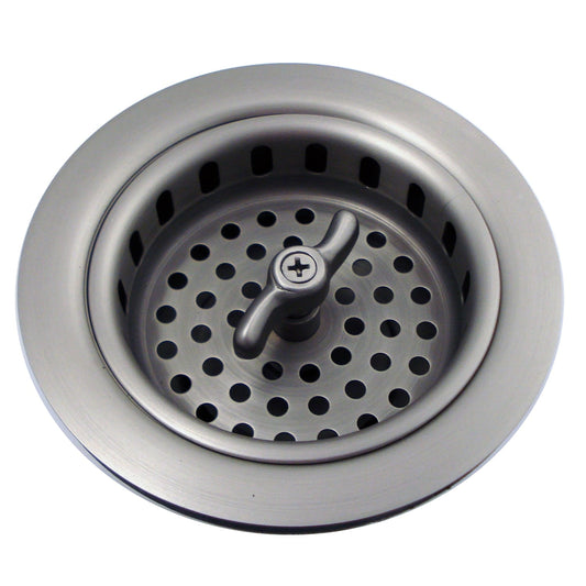 Mr. Scrappy  3.5" Drain Assembly with Basket Strainer, Brushed Nickel 21-DSB-BN