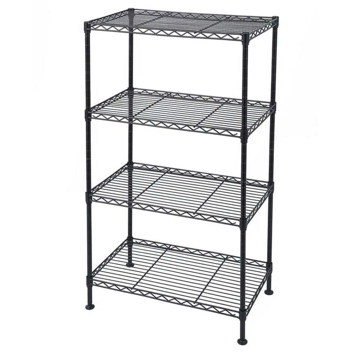 AsterOutdoor NSF Certified Adjustable Wire Shelving Unit - 4-Tier Steel Storage Rack, 38kg Shelf Capacity for Kitchen, Garage, Pantry Organization