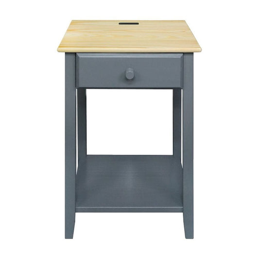 Casual Home Night Owl Nightstand with USB Port - Natural Gray