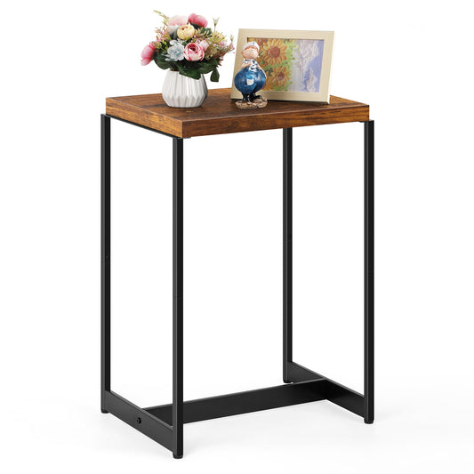Oumilen Adult Modern Nightstand Narrow Side Table End Table, Rustic Brown