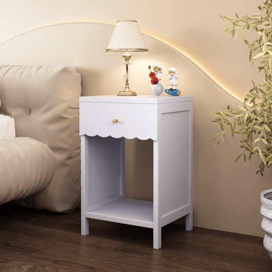 Nightstand with Drawer,2 Tier Beside Table End Table,Modern Side Table for Bedroom,Living Room,Light Purple