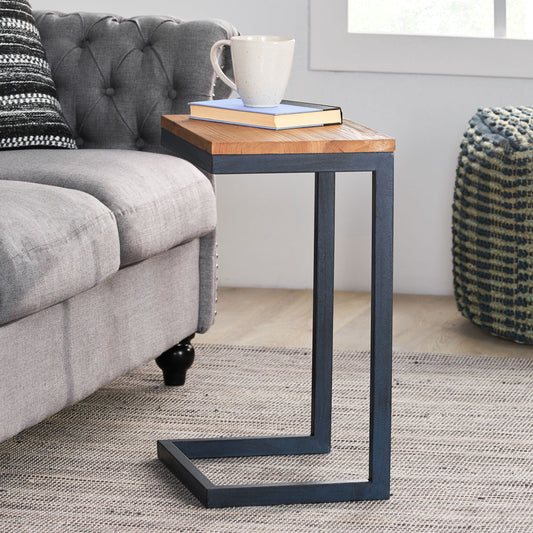 Noble House Arden Side Table, Brown/Blue