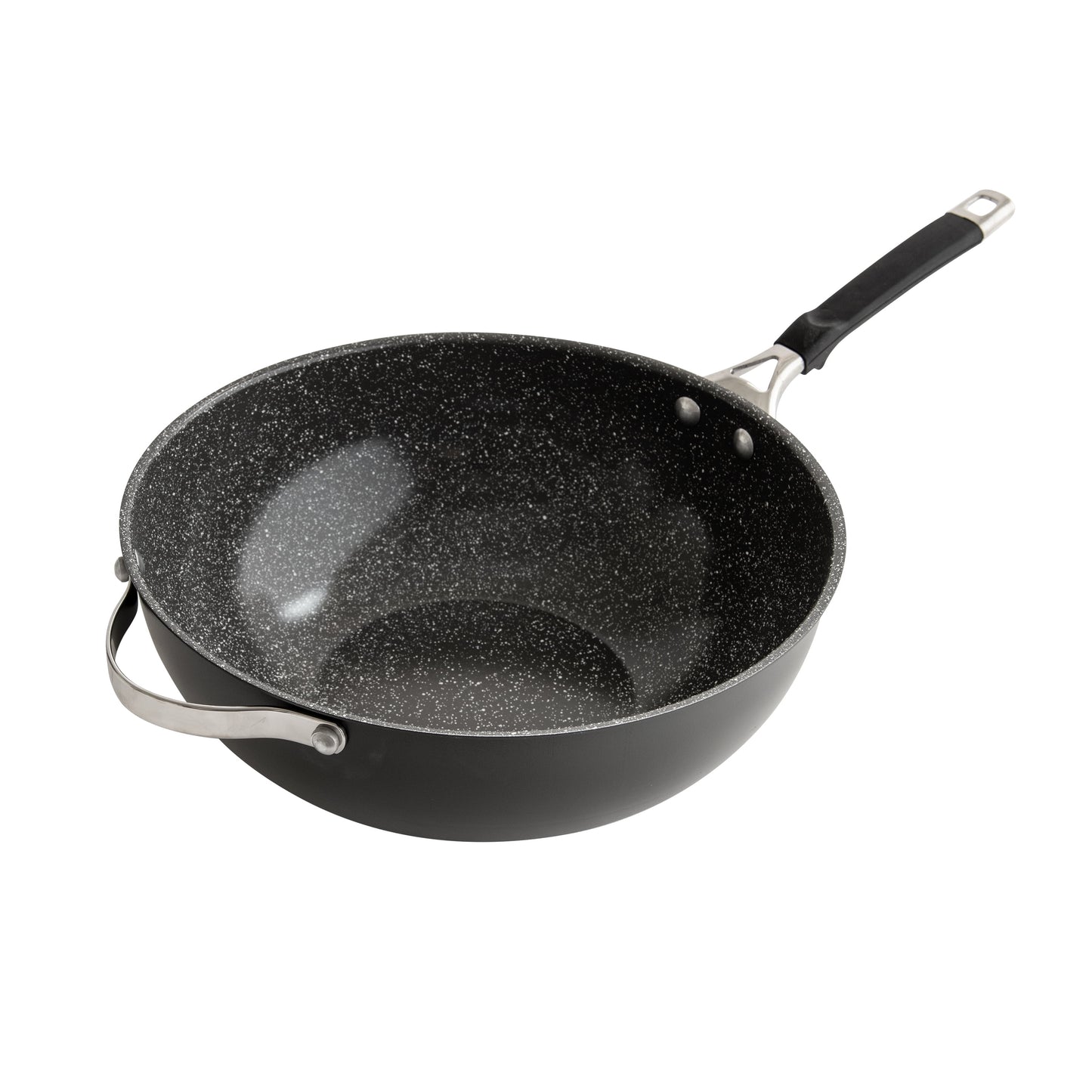 Nordic Ware 12" Verde Ceramic Coated Wok, Gray with Speckle