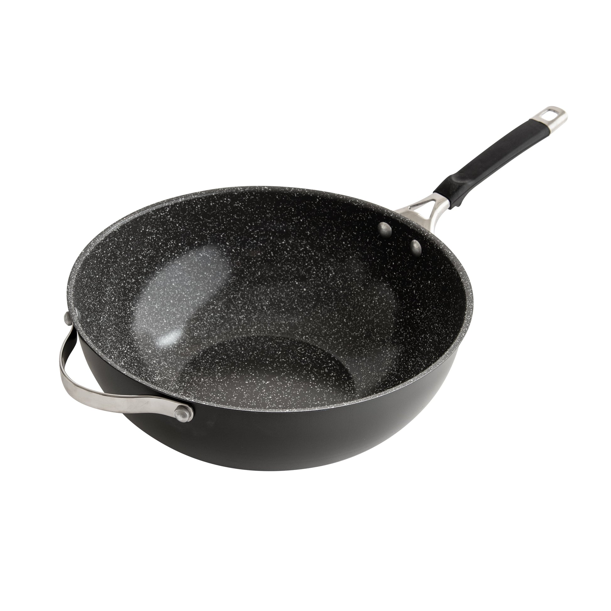 Nordic Ware 12" Verde Ceramic Coated Wok, Gray with Speckle