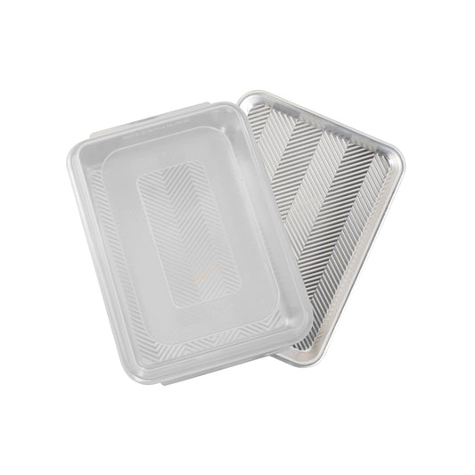 Nordic Ware 3pc Prism Aluminum Baking Sheet Set, 9x13, Quarter Sheet, and Lid