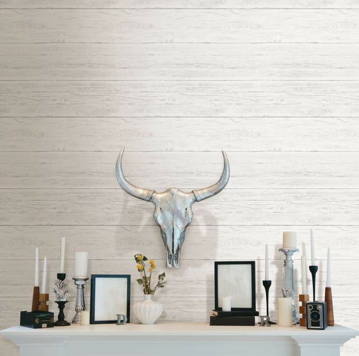 NuWallpaper Shiplap Peel And Stick Vinyl Wallpaper, 10-in by 8-in, 0.56 sq. ft.