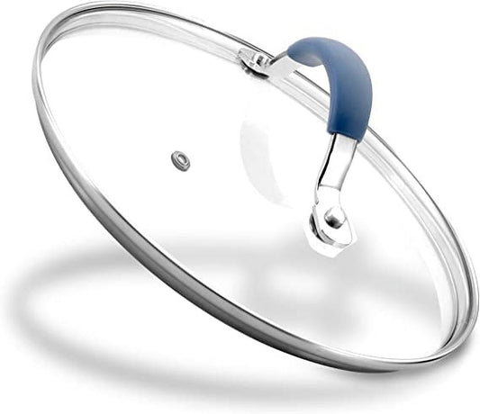 NutriChef Cooking Pot Lid - Fits 7.9'' Pot - See-Through Tempered Glass Lid Works with Models: NCCW11BL & NCCW11BD