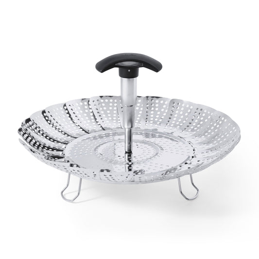 OXO SoftWorks Stainless Steel Steamer with Extendable Handle â€“ Fits Most Pots, Dishwasher Safe
