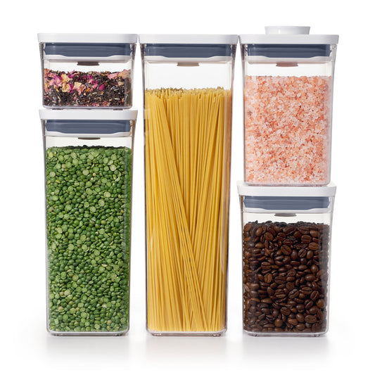 OXO POP Container 5-Piece Set Food Storage Container, White