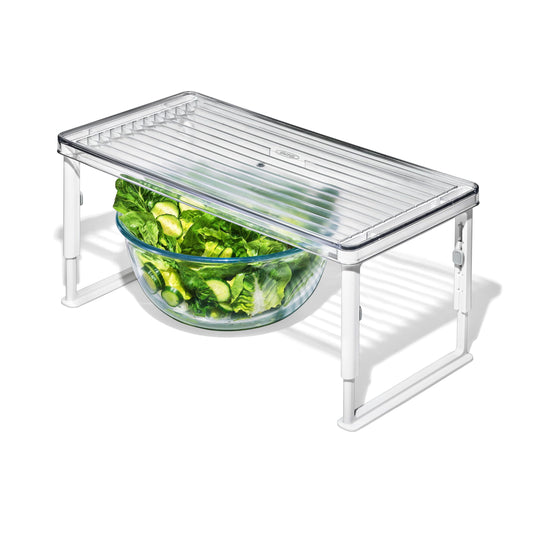 OXO Refrigerator Organizer Adjustable Shelf Riser, Clear