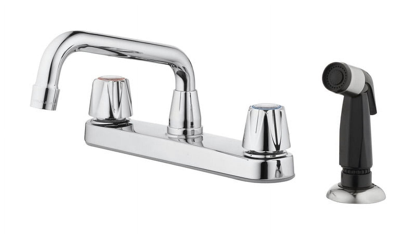 OakBrook Compression Two Handle Kitchen Faucet with Deck Mount Side Sprayer, Chrome
