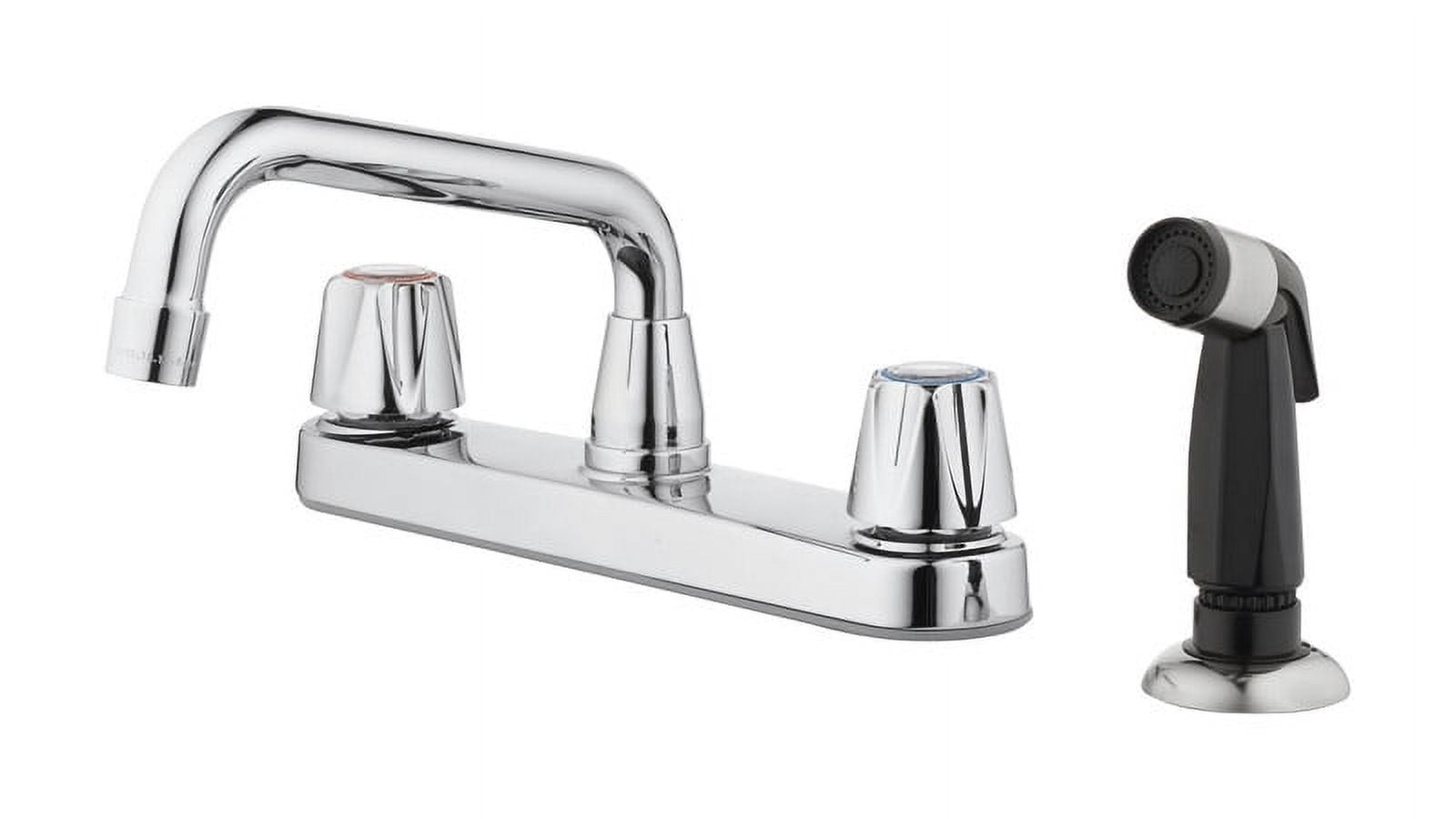OakBrook Compression Two Handle Kitchen Faucet with Deck Mount Side Sprayer, Chrome