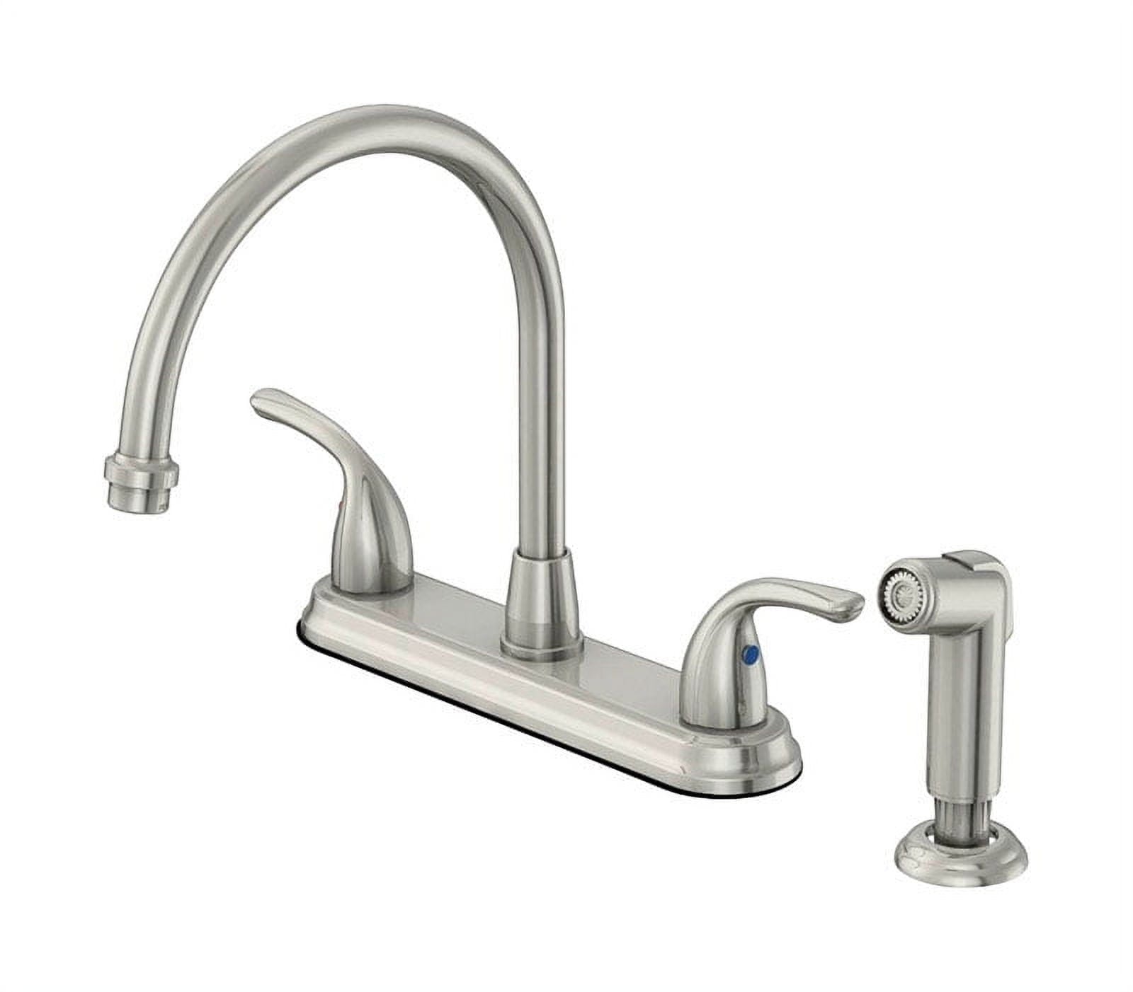 OakBrook Pacifica Grifo de Cocina de Arco Alto de Dos Manijas con Rociador Lateral