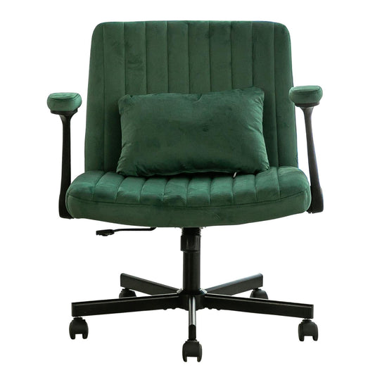 Office Chair, Desk Chair, Ergonomic Chair with Armrests & Wheels, Adjustable Height Swivel & Tilt Cross Back Desk Chair for Home Office Meditation & Creative Work, Green
