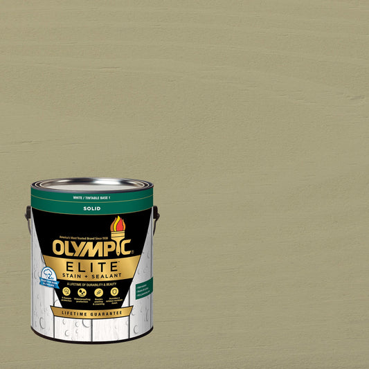 Olympic Elite 1 Gallon SC-1017 Vanilla Bean Solid Advanced Exterior Stain and Sealer in One