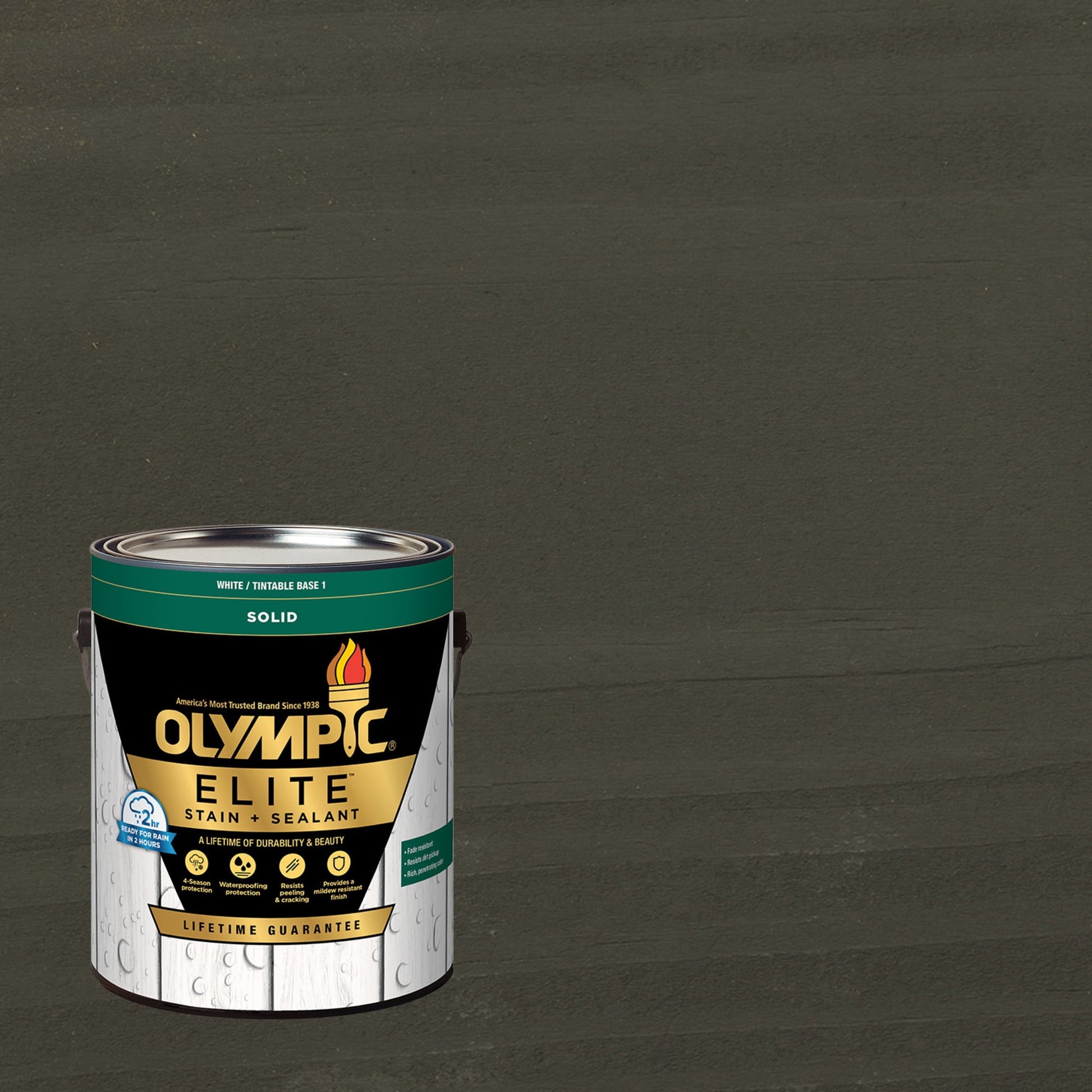 Olympic Elite 1 Gallon SC-1021 Corundum Solid Advanced Exterior Stain and Sealer in One