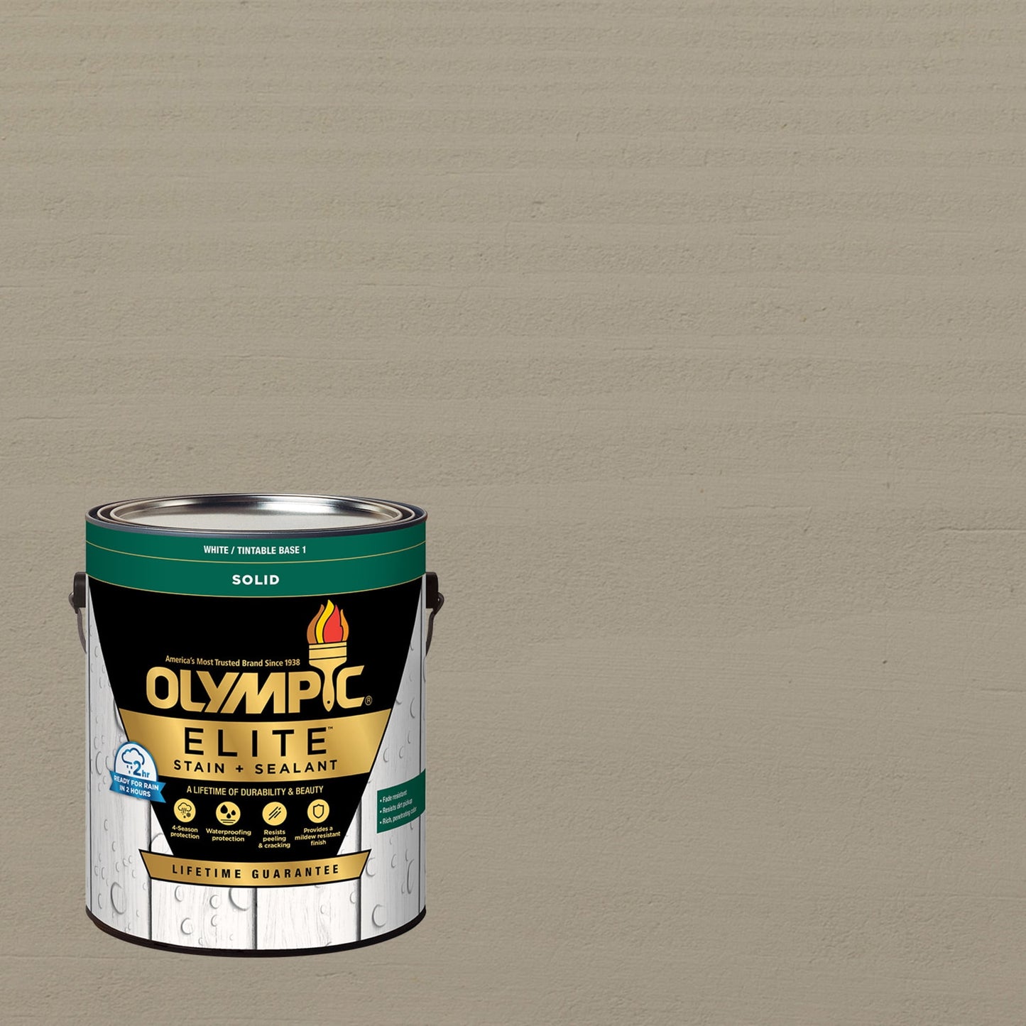 Olympic Elite 1 Gallon SC-1037 Gray Marble Solid Advanced Exterior Stain and Sealer in One