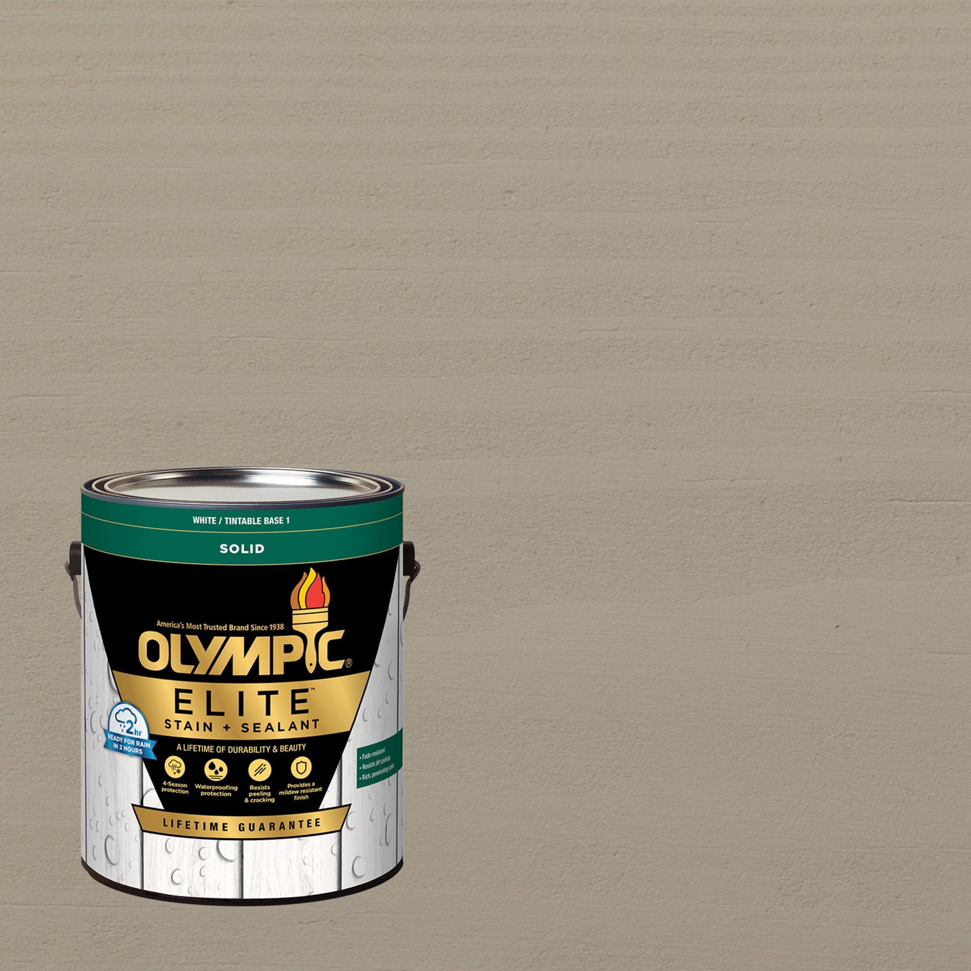 Olympic Elite 1 Gallon SC-1037 Gray Marble Solid Advanced Exterior Stain and Sealer in One