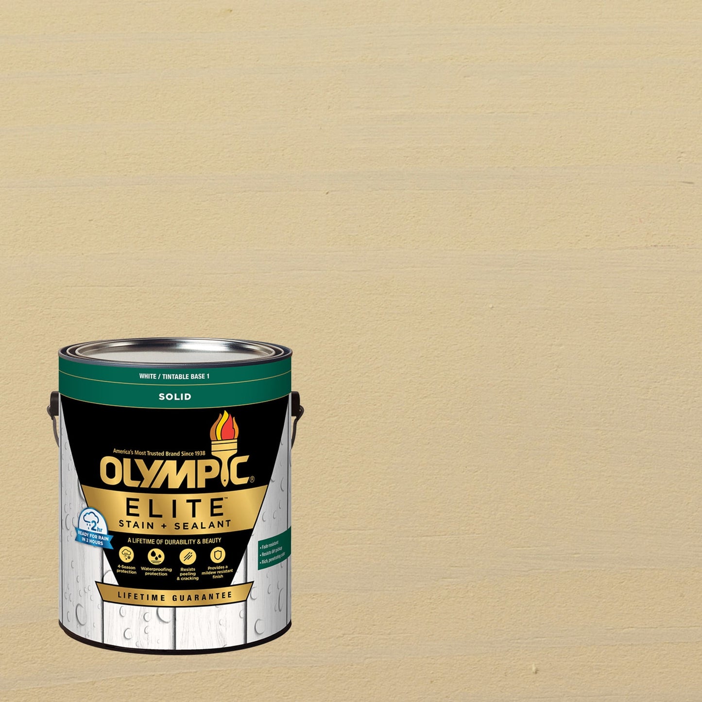 Olympic Elite 1 Gallon SC-1073 Sheer Natural Solid Advanced Exterior Stain and Sealer in One