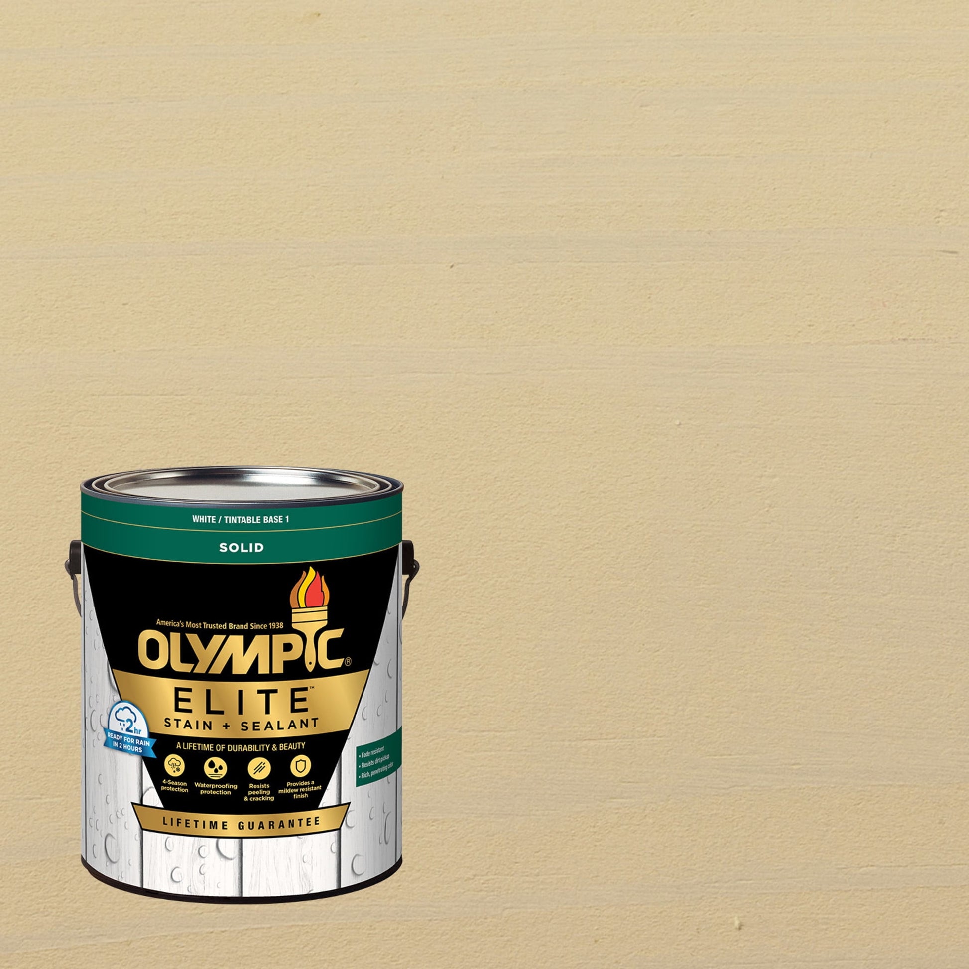Olympic Elite 1 Gallon SC-1073 Sheer Natural Solid Advanced Exterior Stain and Sealer in One