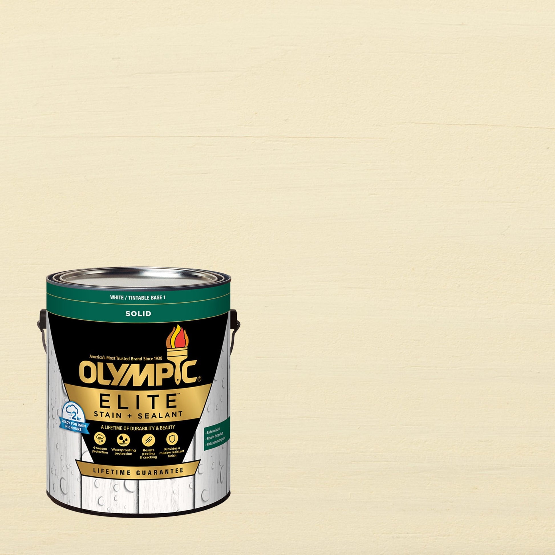Olympic Elite 1 Gallon SC-1078 Snowflake Solid Advanced Exterior Stain and Sealer in One