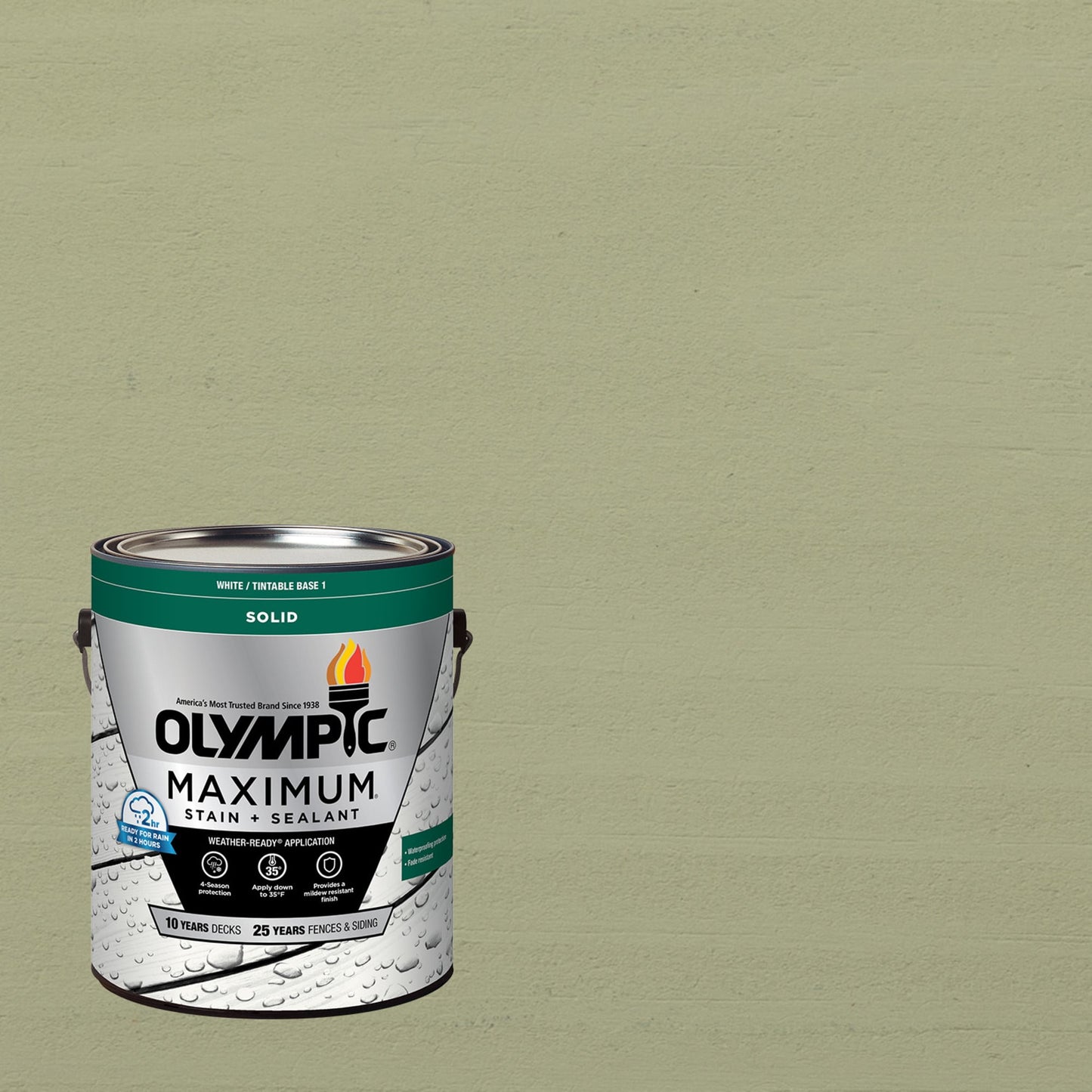 Olympic Maximum 1 Gallon SC-1001 Aluminum Solid Color Exterior Stain and Sealer in One