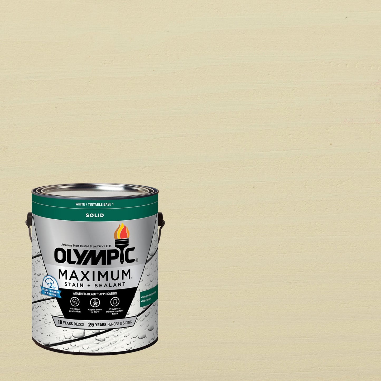Olympic Maximum 1 Gallon SC-1055 Off White Solid Color Exterior Stain and Sealer in One