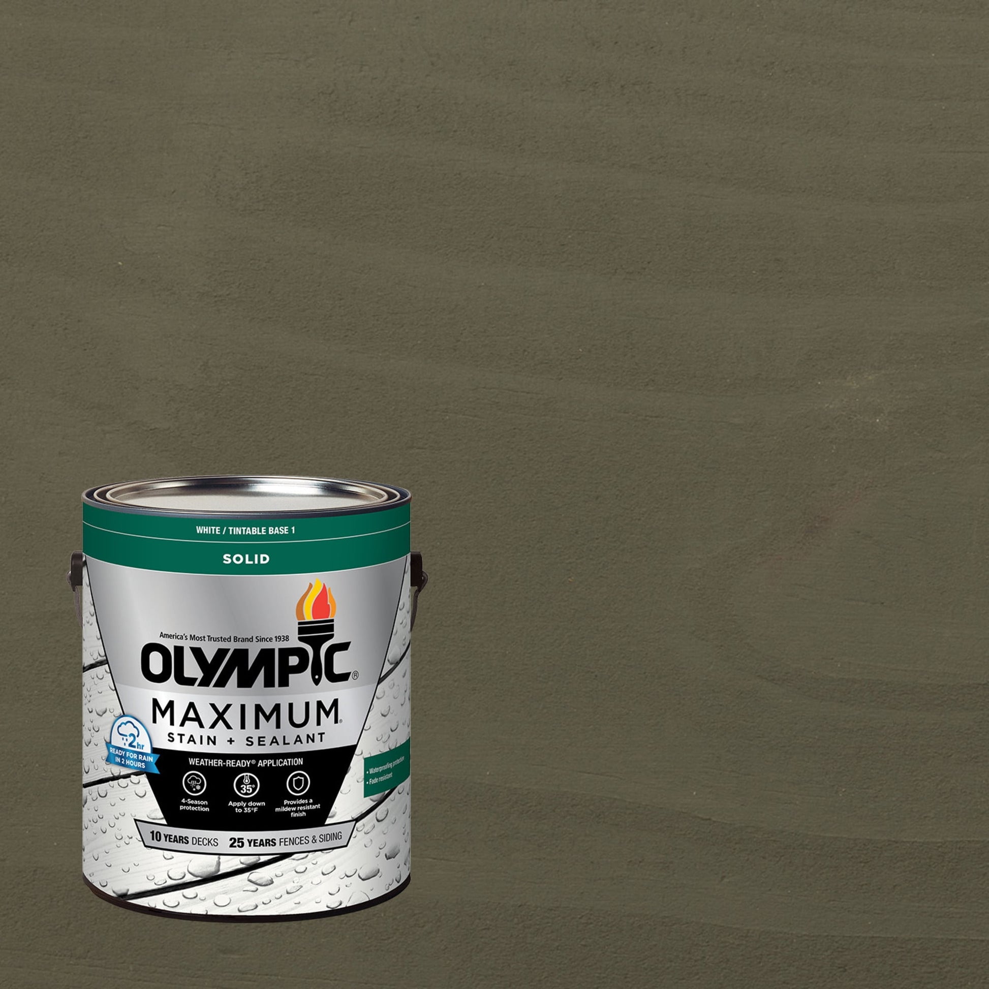 Olympic Maximum 1 Gallon SC-1059 Pewter Solid Color Exterior Stain and Sealer in One